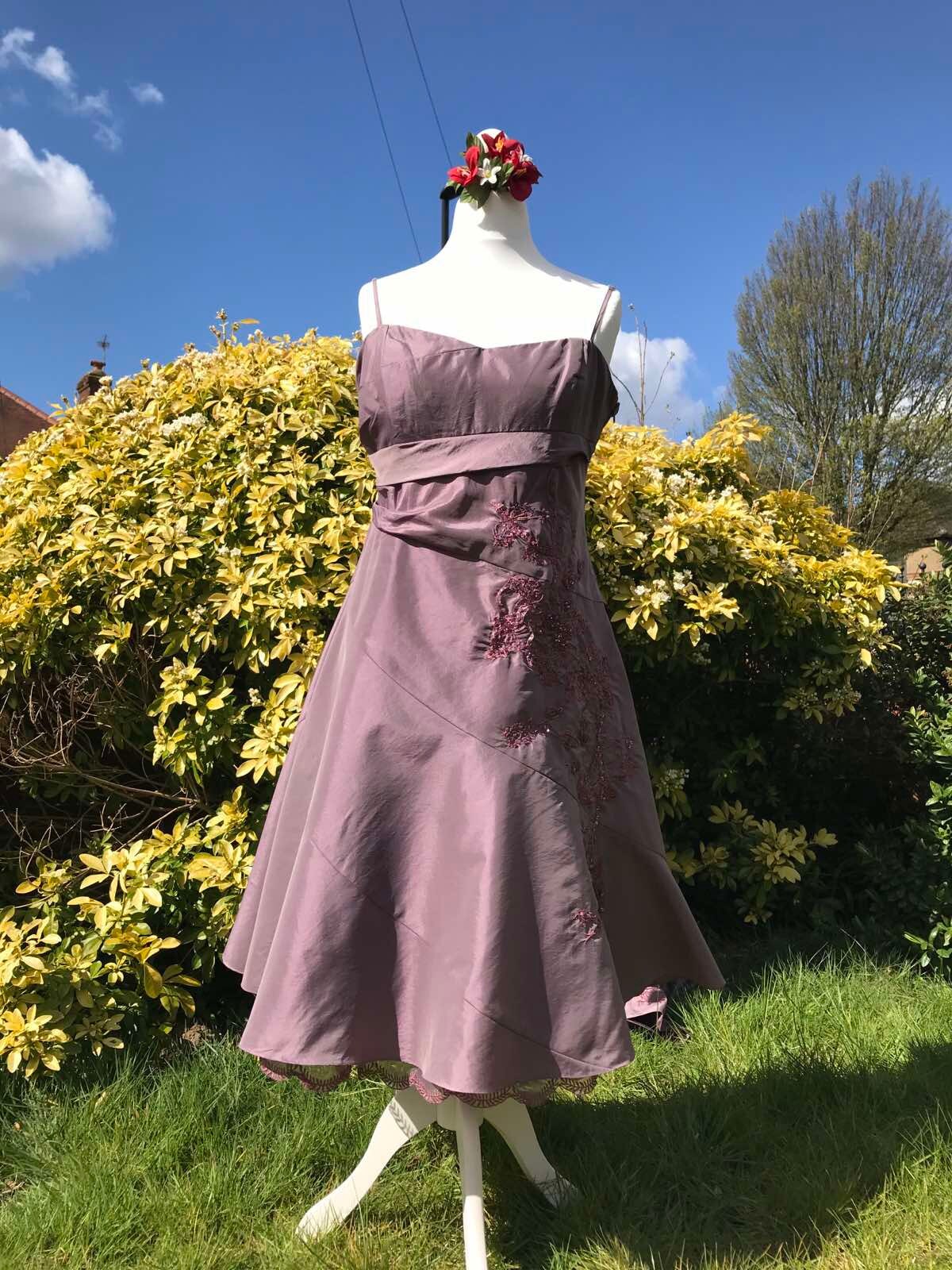 Mauve, Purple, Dress, Bolero, Tea Length, Below Knee, Formal Dress