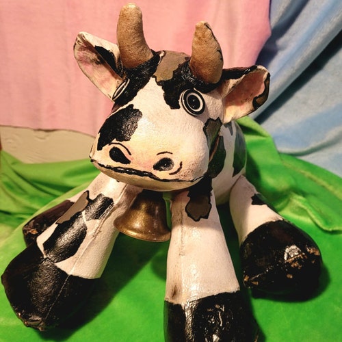 Cow Sculpture, Cow Dolls, Cow shops Art, Soft Sculpture, Home Decor, Country Decor, Folk Art, Homestead Decor, Love Cows, Bovine Art, Art Dolls