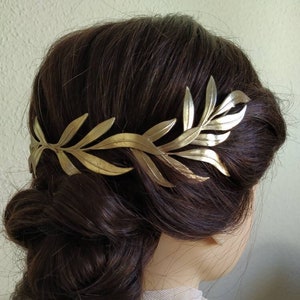 Olive Leaf bridal crown with Greek goddess style perfect as a tiara or Roman headband. Multiposition wedding headpiece. Laurel Wreath.