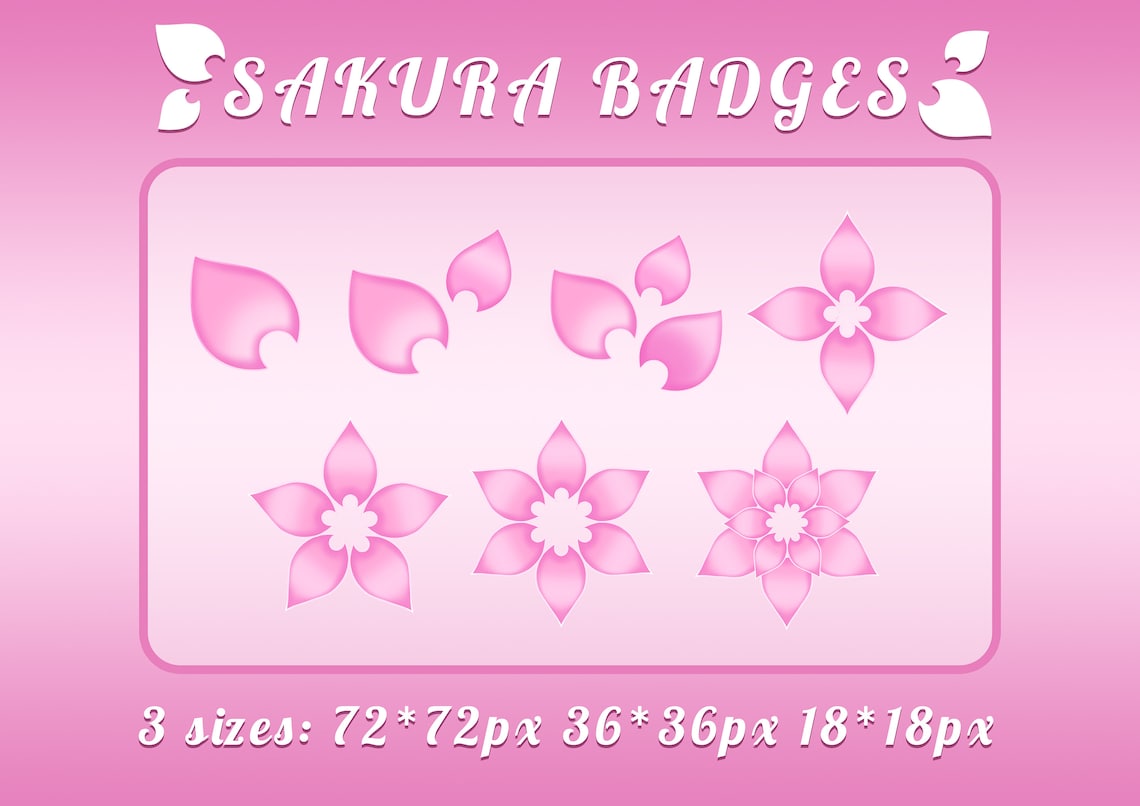 Sakura Subscription Badges for Twitch Etsy