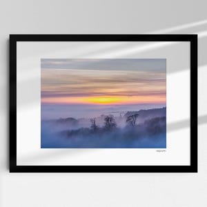 Misty Morning, Harting Down. Giclée Fine Art Photography Print, Mounted. Landscape, Wall Art, Framed Art, Wall Decoration.