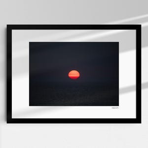 A Sunset in Red, Polzeath, Cornwall. Giclée Fine Art Photography Print, Mounted. Landscape, Wall Art, Framed Art, Wall Decoration.