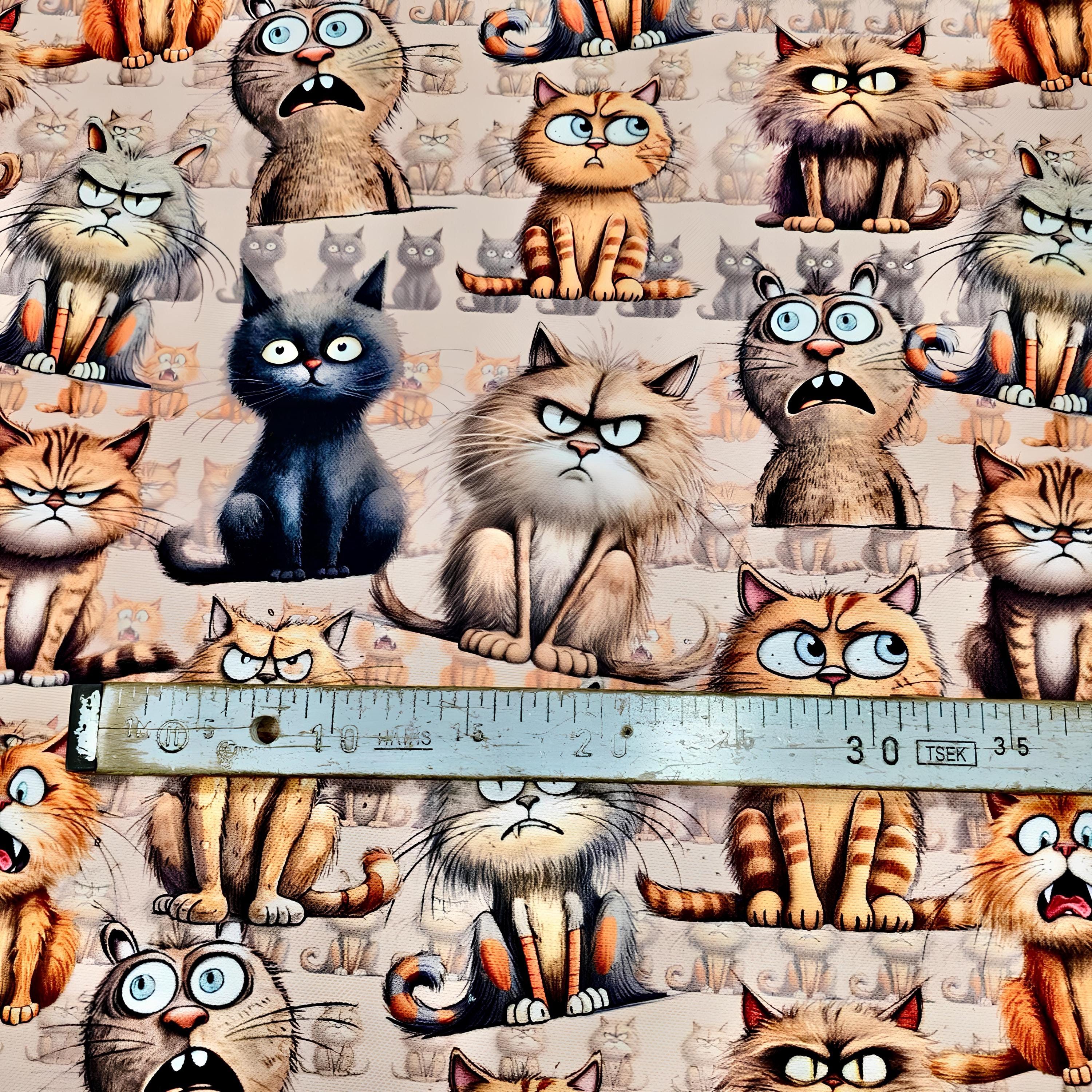 Funny cats fabric