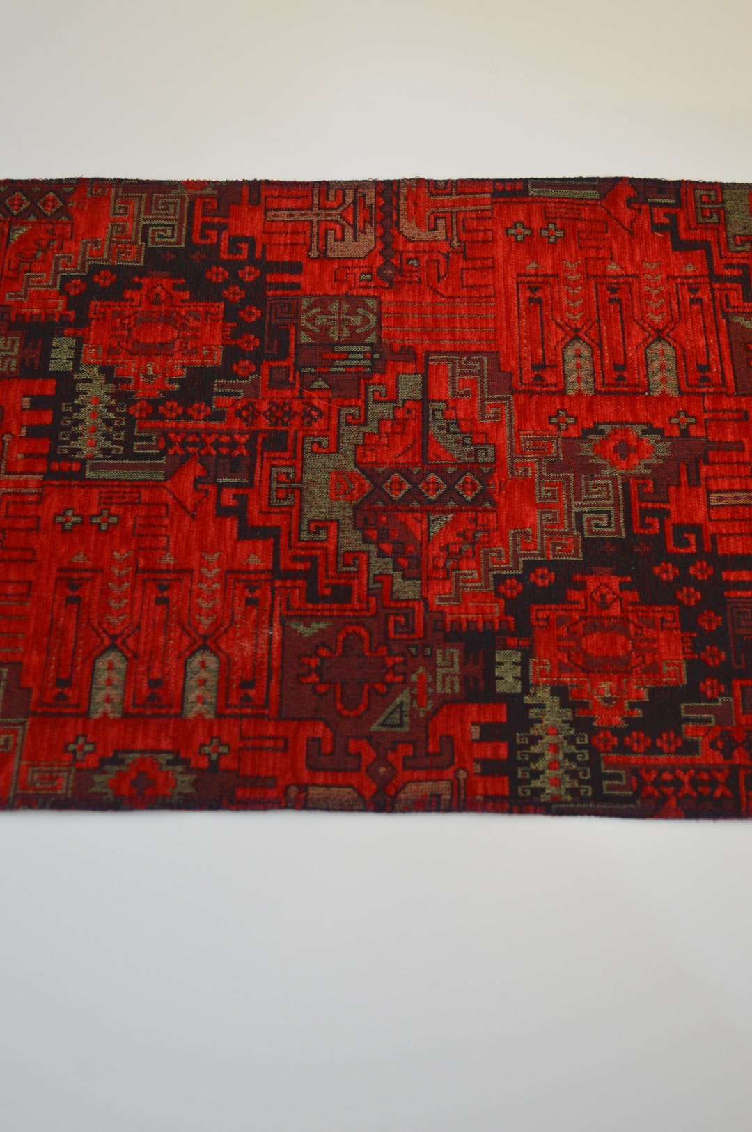 Turkish Red Checkered Rug Embroidery Hooking Primitive Pattern Sewing ...