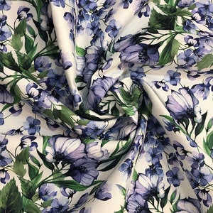 Lilac Flower Printed Fabric|Upholstery Fabric|Embroidered Fabric|Home Decor Fabric|Tablecloth Fabric|Chaise Lounge|Fabric By The Yard|