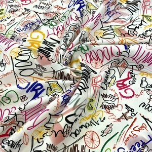Colorful Lettering Fabric -Perfect for Upholstery,DIY Projects, Crafts,Sewing -High-Quality Material - Ideal for Home Decor & Unique Designs