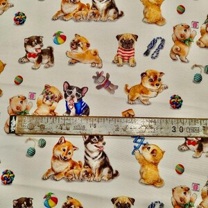Puppy Print Fabric: Whimsical Dogs, Microfiber Sewing & Quilting