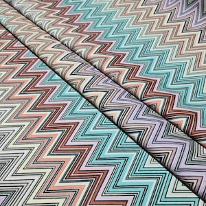 Chevron Fabric by the Yard: Multicolor Zigzag Microfiber, 57&quot; Wide