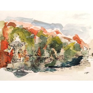 Stadt Landschaft Aquarell