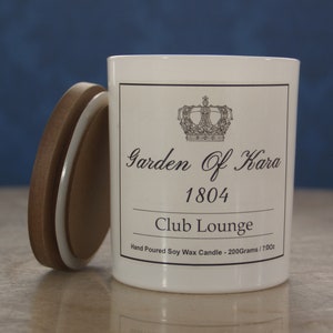 Club Lounge | Wooden Lid | Quality Candle | 300ml Soy Scented Candle