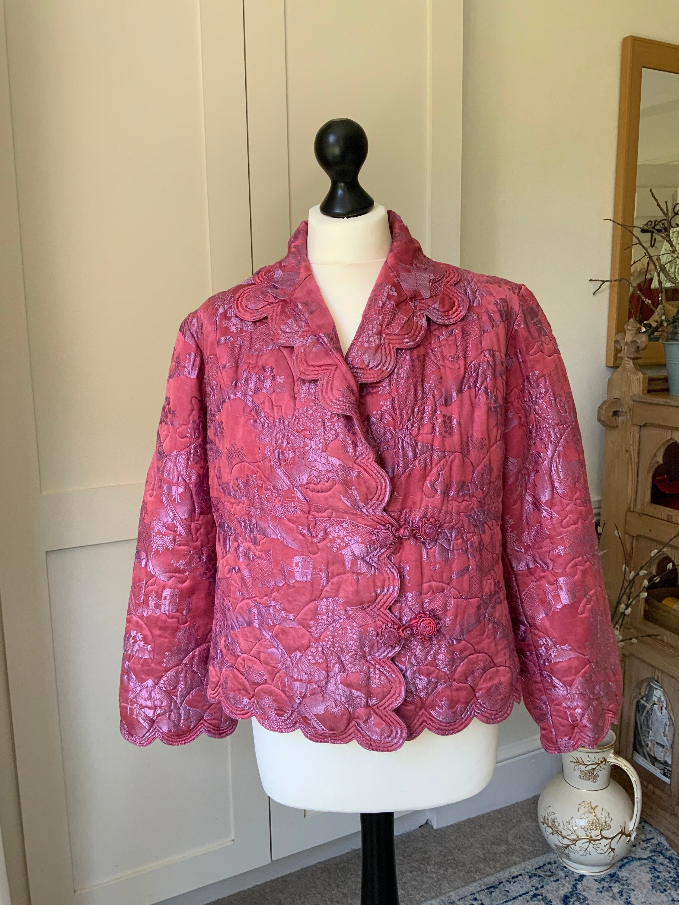 Rare Antique Vintage Chinese Silk Evening Boudoir Jacket Rare Antique Vintage Chinese Silk Evening Boudoir Jacket