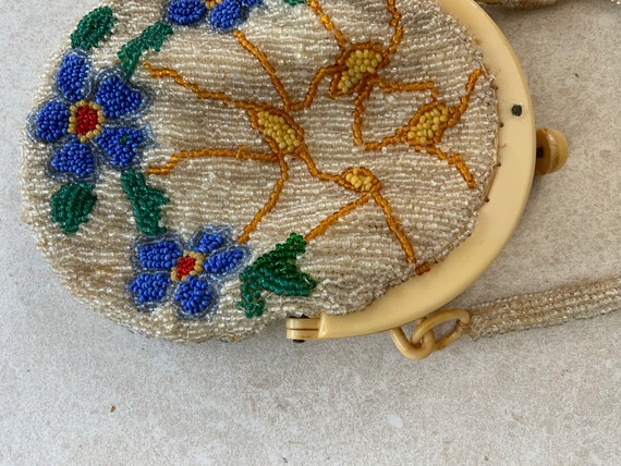 Antique 1920s Micro Beaded Purse Small Evening Ba… - image 8