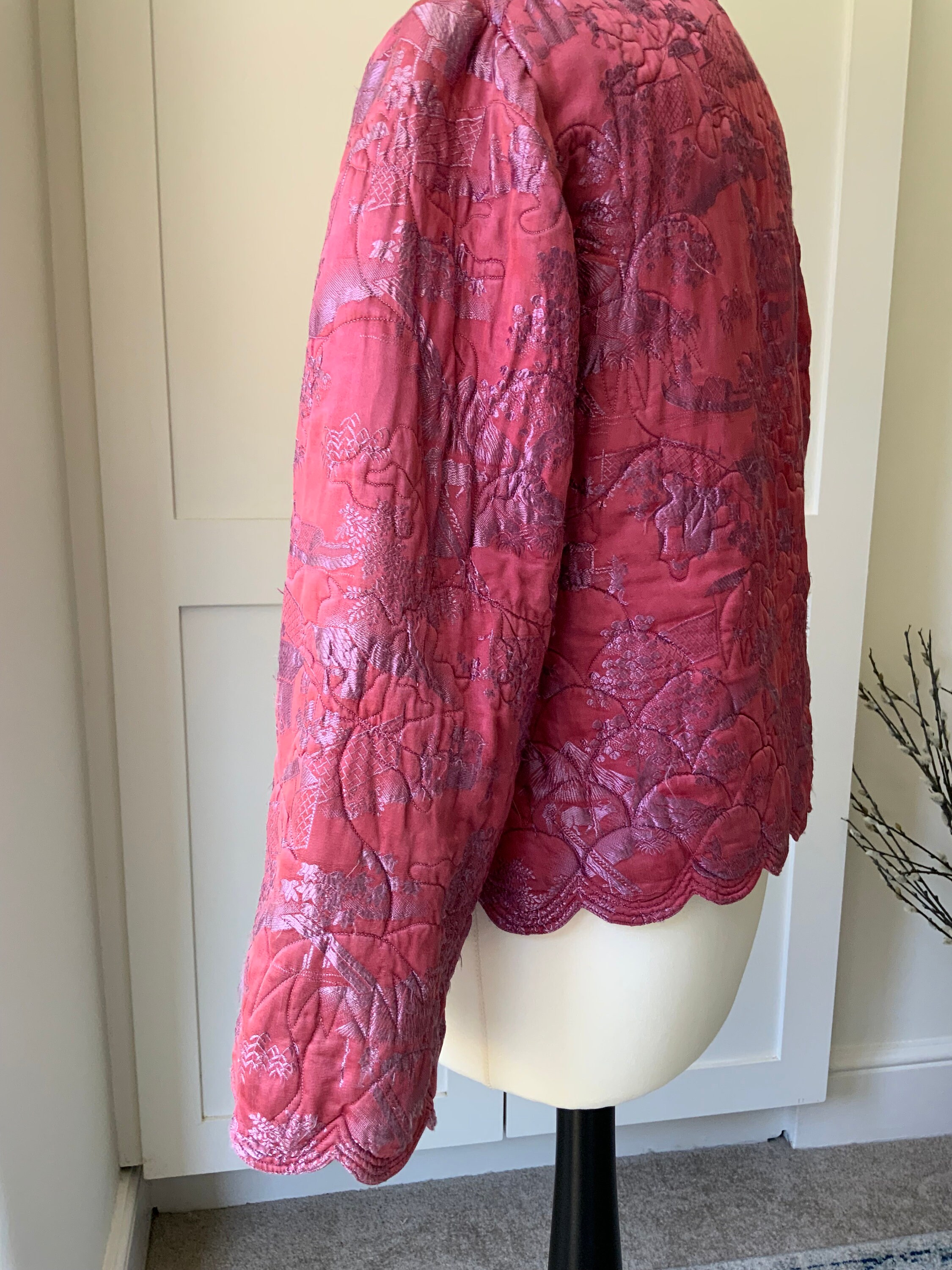 Rare Antique Vintage Chinese Silk Evening Boudoir Jacket Rare Antique Vintage Chinese Silk Evening Boudoir Jacket