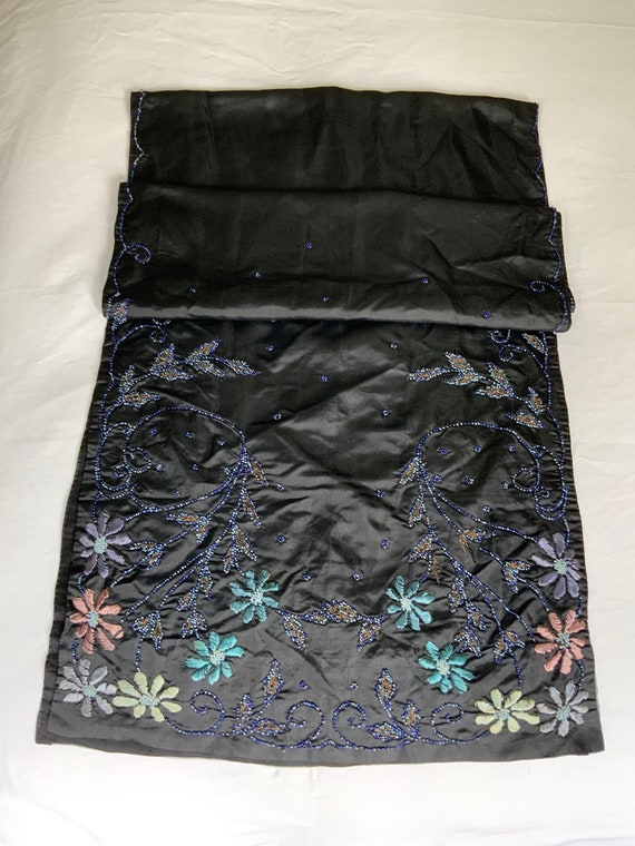 Original Vintage 1920s 1930s Black Silk Chiffon S… - image 9