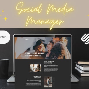 Squarespace Template, Squarespace 7.1 Template, Squarespace Website Template, Squarespace Template for Social Media Manager, Minimal Website