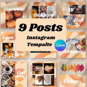 Instagram Templates für den Herbst, Permanent Beauty Instagram Templates, Minimalist Instagram Template, Kommerzielle Nutzung, Canva Template