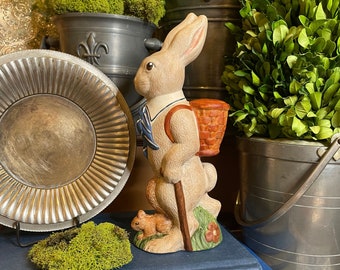 Floyd & Andy. Chalkware bunny and squirrel