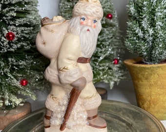 White Christmas. Chalkware Santa Claus