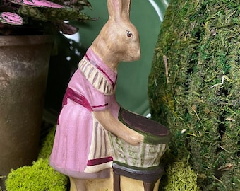 Spring Chores. Chalkware bunny/rabbit