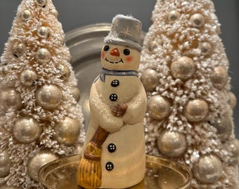 Chalkware Snowman with Scarf. Winter