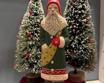 Figgy Pudding. Chalkware Santa Claus. St Nicholas