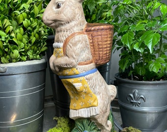 Handmade Chalkware Bunny Figurine: "Trudy" Gatehouse Collection