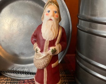 Winter. Chalkware Santa Claus