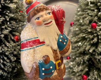 Lars. Chalkware Santa. Handcrafted USA