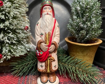 Jacks. Chalkware Santa Claus. Handcrafted USA