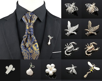 Biene Skorpion Perle Adler Brosche für Männer, Anzug, Hemd, Jacke Kragen Pin, Geschenke für Mann, Herren Schmuck Accessoire Hochzeit Trauzeugen