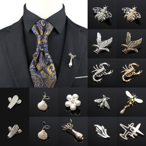 Bee Scorpion Pearl Eagle Brooch For Men, Suit Shirt Jacket Collar Pin, Gifts For Man, Men&#39;s Jewellery Accessory Wedding Groomsmen