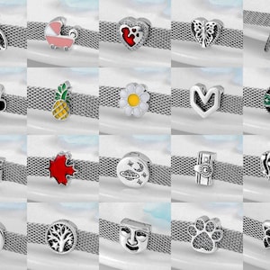Mesh Reflexions Bracelet Charm, Butterfly Flower Heart Clip Charms, Reflections Charm, Sterling Silver fits for Pandora Bracelet Charm Gifts
