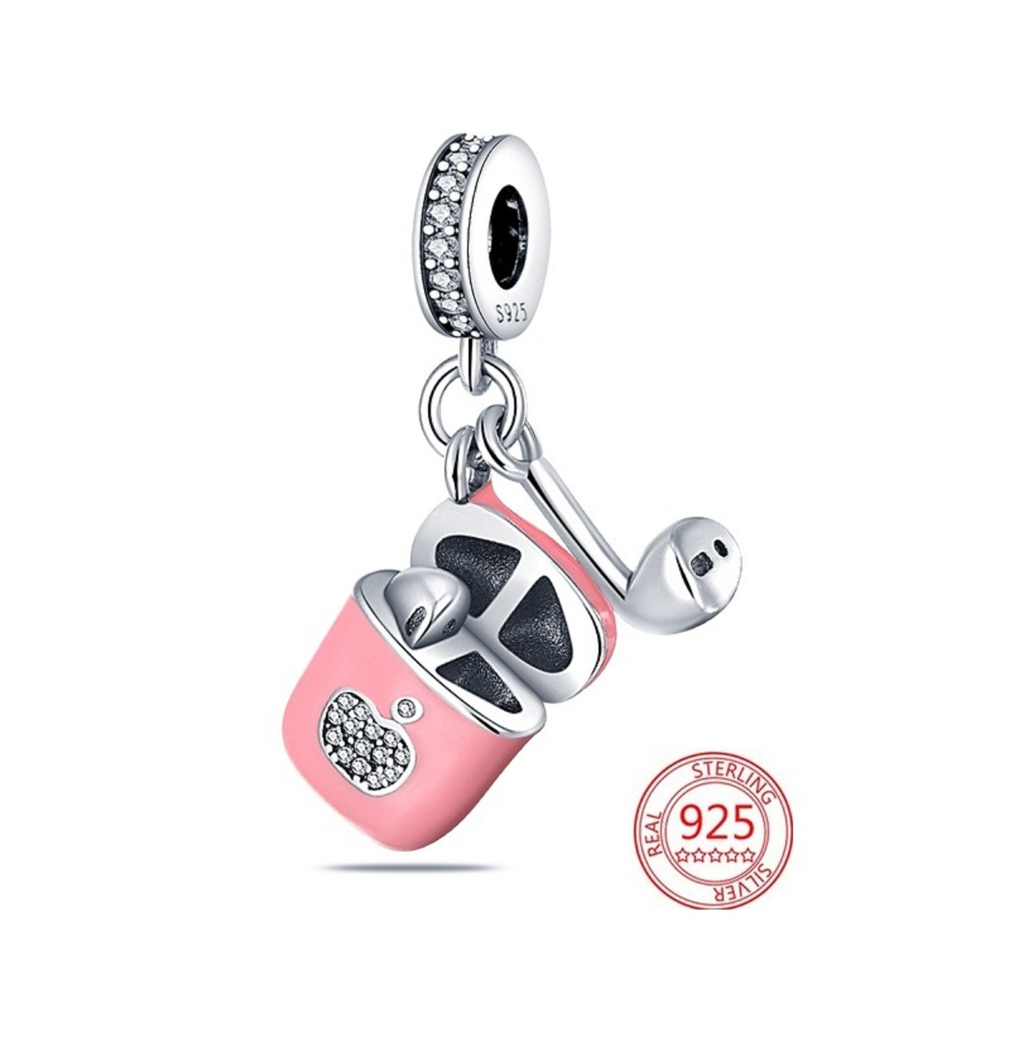 Pandora Sterling Silver Pink Enamel Ribbon Awareness Charm - 790755EN24 - New Without Tags