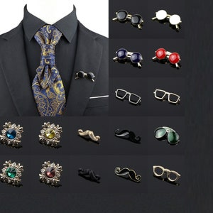 Men&#39;s Gentleman Tassel Brooch For Men Suit Shirt Collar Jacket Lapel Pin Sunglasses Mustache Beard Wedding Dinner Accessories Party Gifts