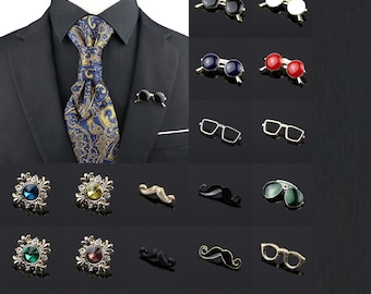 Men's Gentleman Tassel Brooch For Men Suit Shirt Collar Jacket Lapel Pin Sunglasses Mustache Beard Wedding Dinner Accessories Party Gifts