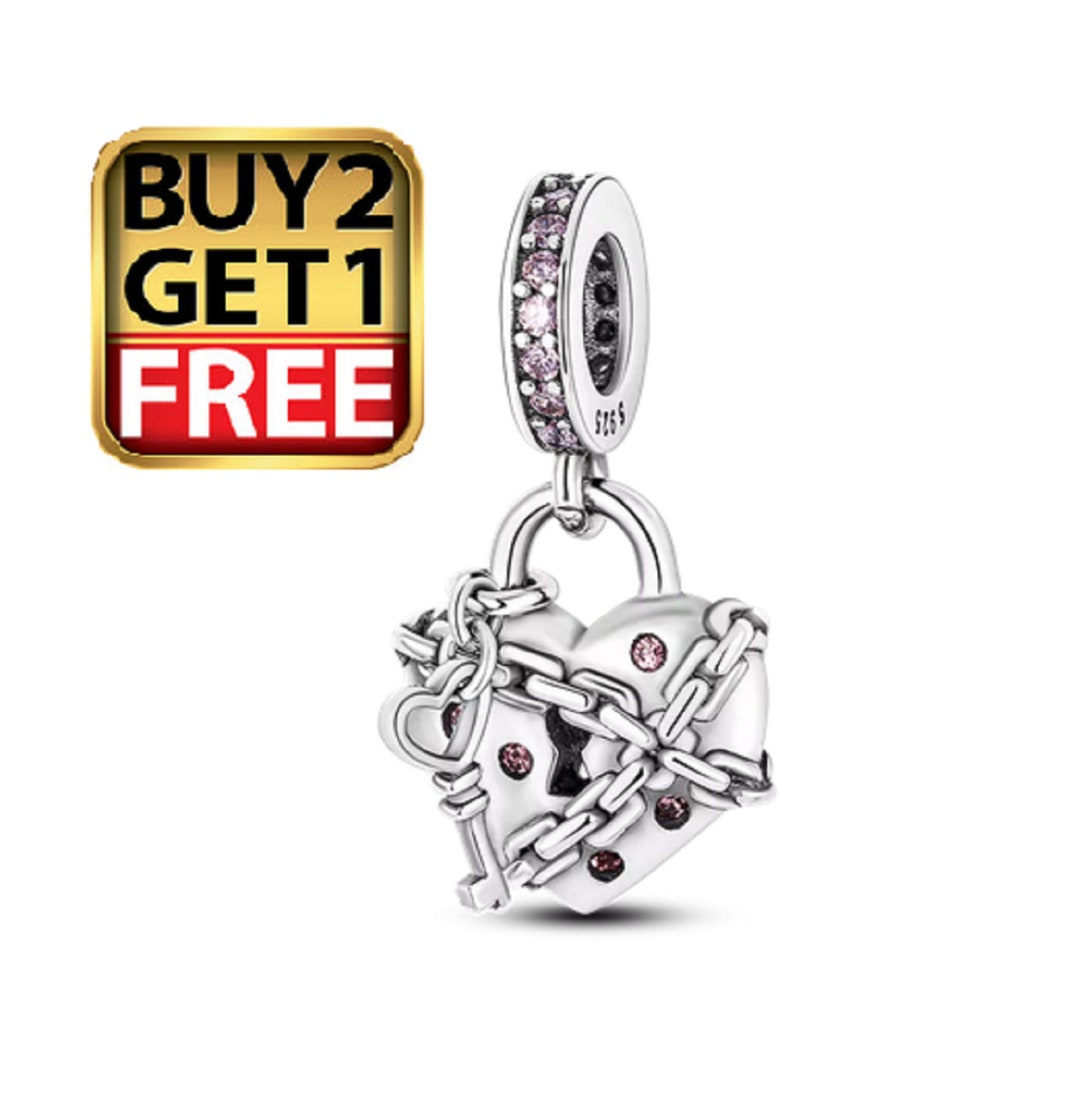 Heart Dangle Charm, New 2023 Pandora Charm, Lock and Key Charm for
