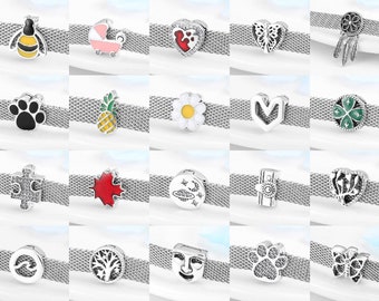 Mesh Reflexions Bracelet Charm, Butterfly Flower Heart Clip Charms, Reflections Charm, Sterling Silver fits for Pandora Bracelet Charm Gifts