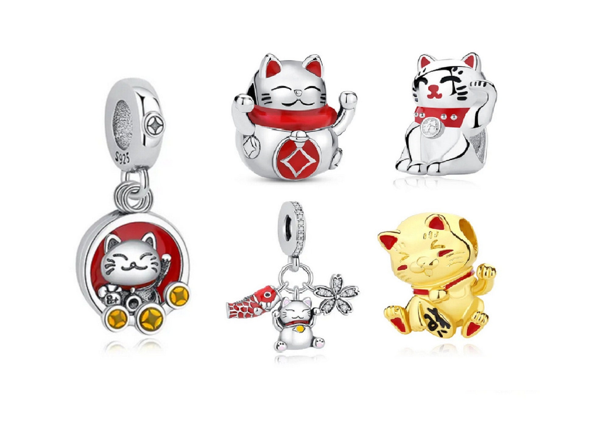 パンドラ Cute Fortune Cat Charm Pandora Cute Fortune Cat Charm