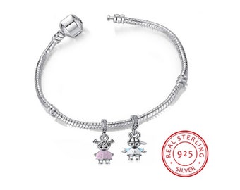 Charms w stylu Pandora dla chłopca i dziewczynki do bransoletki, Charms w kształcie węża ze srebra, Prezent dla niej, Prezenty świąteczne, Prezent na Halloween