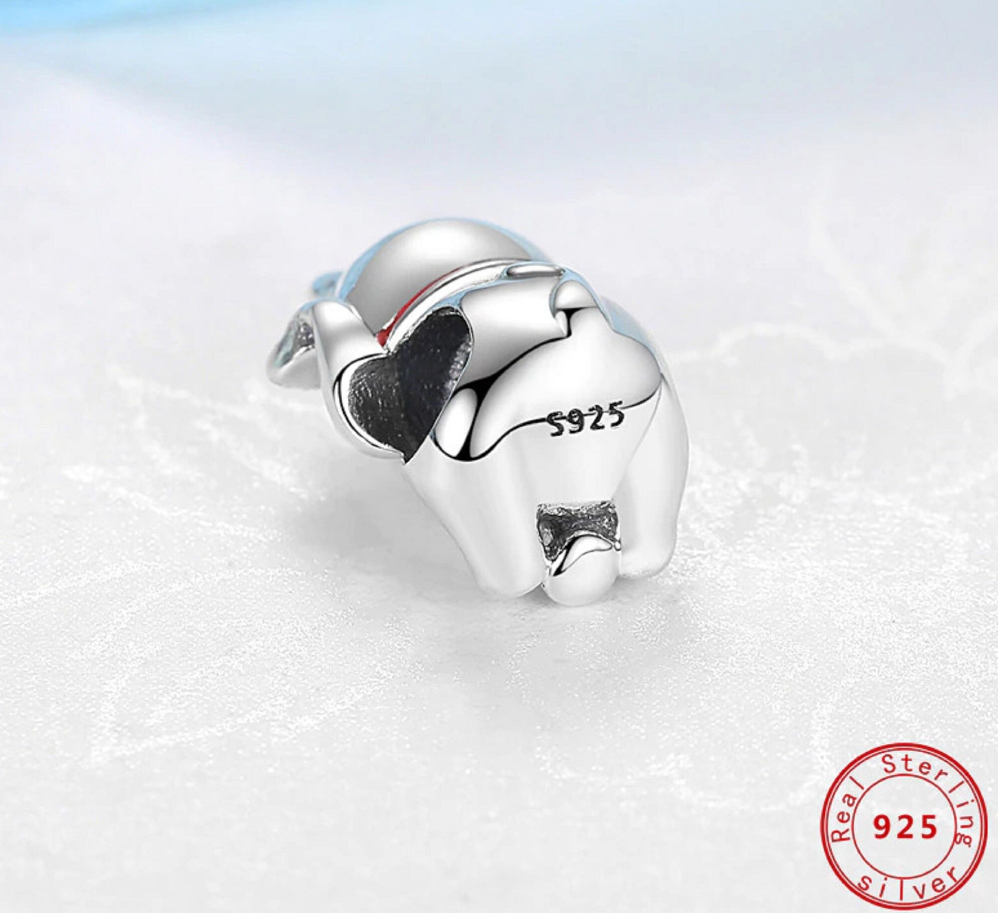 Ocean Blue Earth Globe I Love Travel Charm - 925 Sterling Silver Charm Bead For European Bracelets, 11x11x10mm