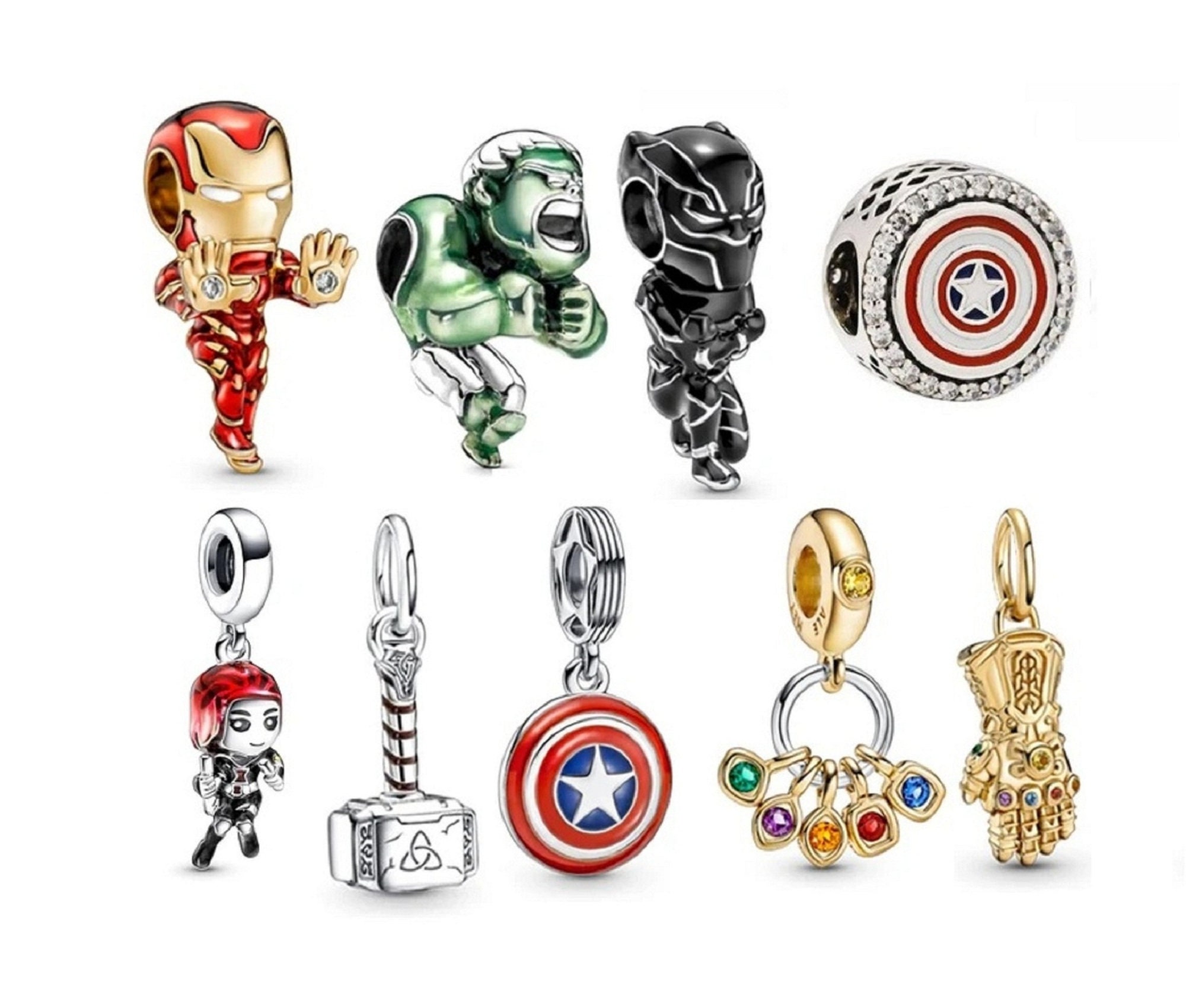 Marvel Avengers Charms for Bracelet Iron Man Captain America Etsy