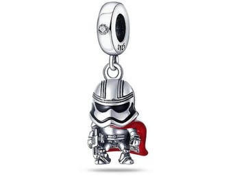 Charm mandaloriano de Fasma, dijes de la serie Star Wars de plata de ley 925 aptos para pulseras, collares, dijes de cuentas, joyas para mujer, regalos de Navidad
