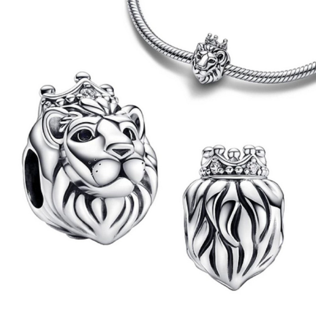 792199c01 New 2024 Regal Lion Charm, Sterling Silver Charm, Animal Charms for ...