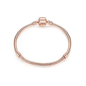 Rose Gold Moments Bracelet for charms, Snake Chain bangles Bracelet, Women Jewelry, Sliver Bracelet