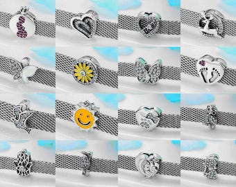 Mesh Reflexions Bracelet Charm, Butterfly Daisy Flower Clip Charms,  Reflections Charm, Sterling Silver fits for Pandora Bracelet Charm Gifts