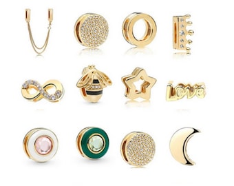 Golden Mesh Bracelet Charms, Reflexions Charm, Clip Charm, Star Princess  Love Charms, Silver Charms Fits Pandora Bracelet Reflections Charm