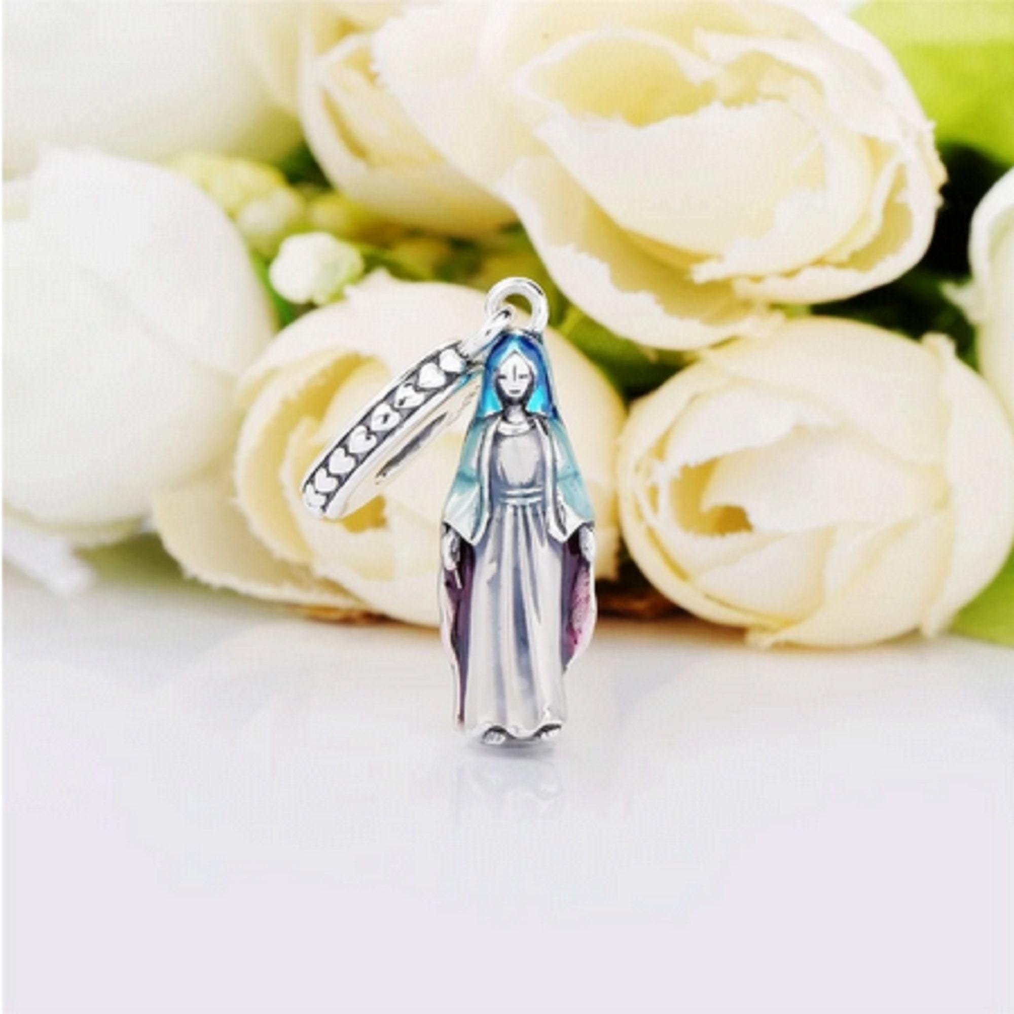 Mother Mary Charms for Pandora Bracelet, Virgin Mary Dangle Charms