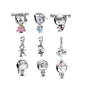 Dijes colgantes de plata de ley para pulseras de niño y niña, ideales para pulseras Pandora.