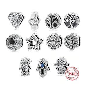 Reflexions Mesh Bracelet Charm, Girl Boy Love Clip Charms, Reflections Bracelet Charm, Sterling Silver fits for Pandora Bracelet Charm Gifts
