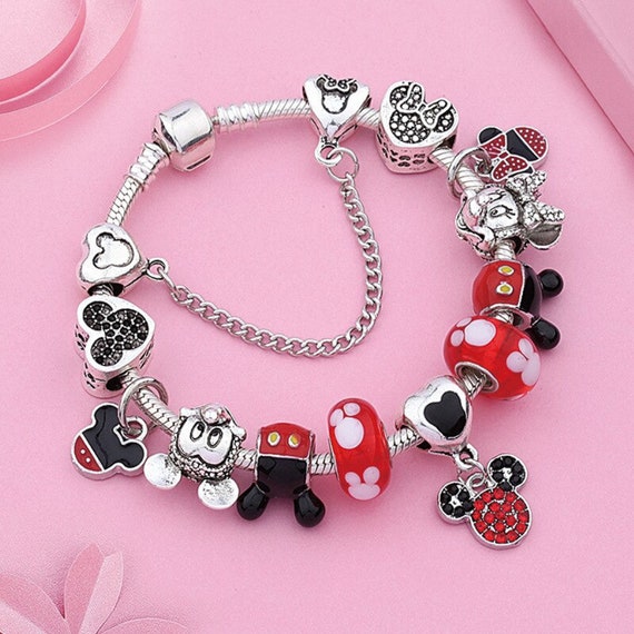 Buy Disney Mickey Minnie Mouse Charm Bracelets Bangles Pandora Style Bracelet Charms Kids Women Jewelry Gift for Her Best Gifts Online in India Etsy